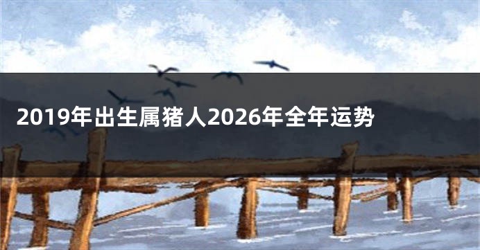 2019年出生属猪人2026年全年运势