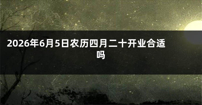 2026年6月5日农历四月二十开业合适吗
