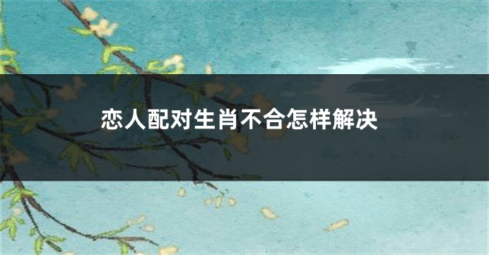 恋人配对生肖不合怎样解决