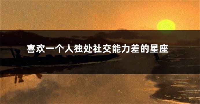 喜欢一个人独处社交能力差的星座