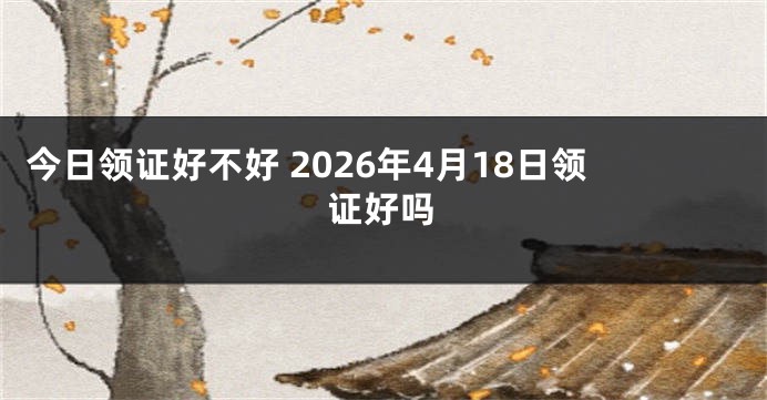 今日领证好不好 2026年4月18日领证好吗