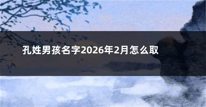 孔姓男孩名字2026年2月怎么取