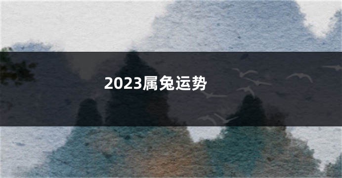 2023属兔运势