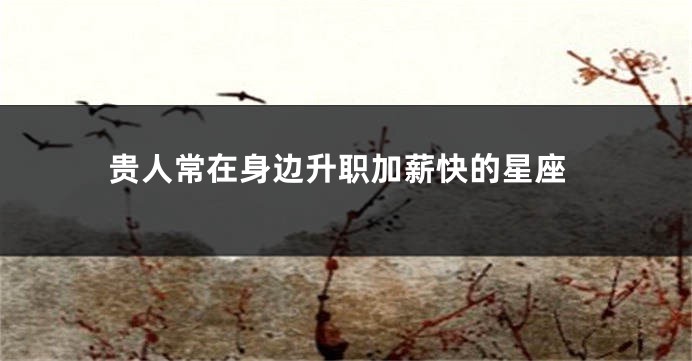 贵人常在身边升职加薪快的星座