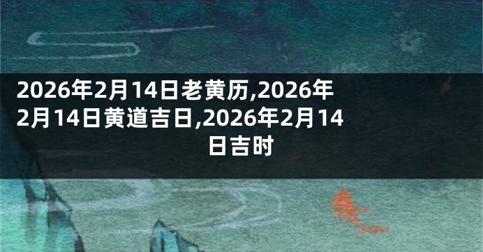 2026年2月14日老黄历,2026年2月14日黄道吉日,2026年2月14日吉时
