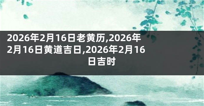 2026年2月16日老黄历,2026年2月16日黄道吉日,2026年2月16日吉时