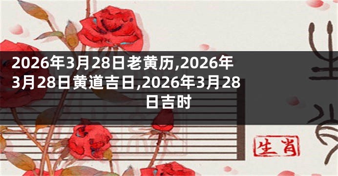2026年3月28日老黄历,2026年3月28日黄道吉日,2026年3月28日吉时