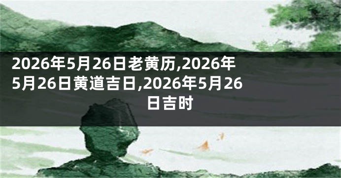2026年5月26日老黄历,2026年5月26日黄道吉日,2026年5月26日吉时