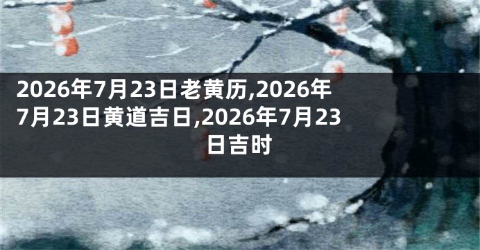 2026年7月23日老黄历,2026年7月23日黄道吉日,2026年7月23日吉时