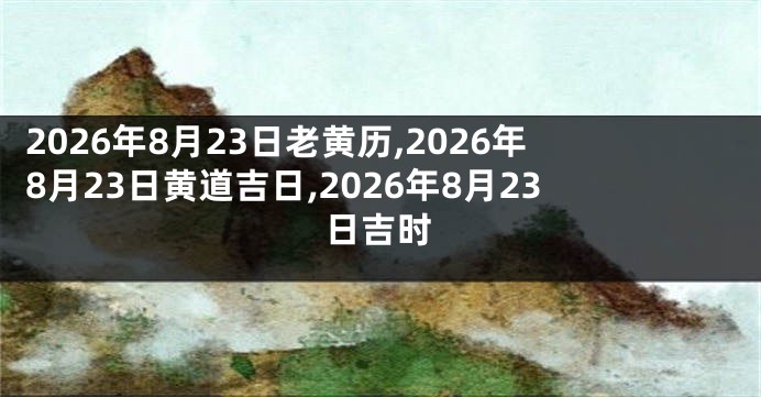 2026年8月23日老黄历,2026年8月23日黄道吉日,2026年8月23日吉时