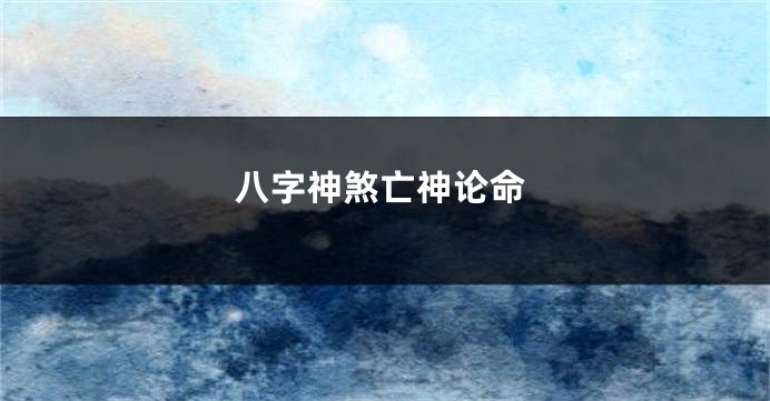 八字神煞亡神论命