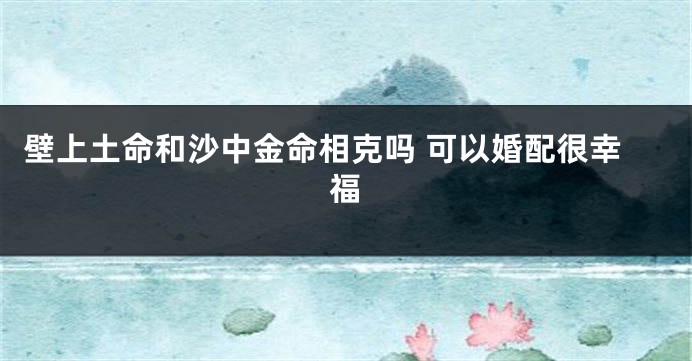 壁上土命和沙中金命相克吗 可以婚配很幸福