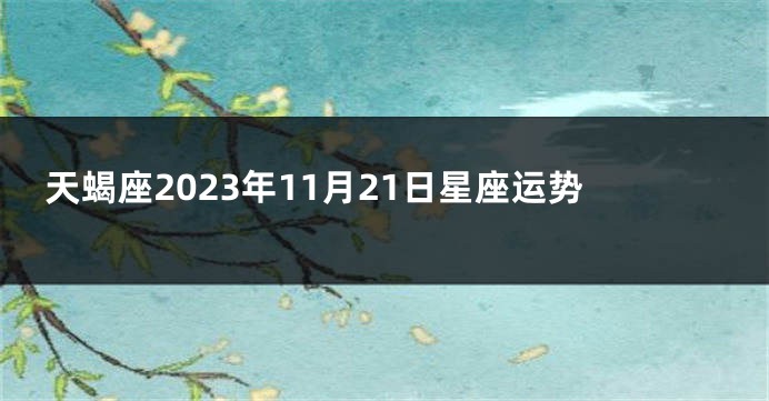天蝎座2023年11月21日星座运势