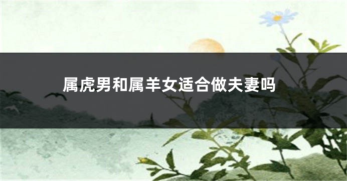 属虎男和属羊女适合做夫妻吗