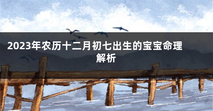2023年农历十二月初七出生的宝宝命理解析