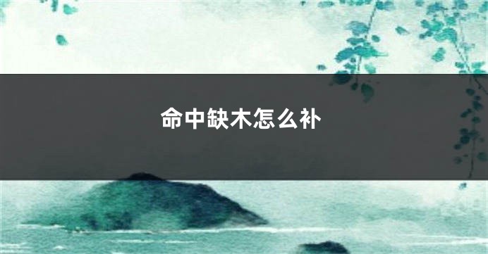 命中缺木怎么补