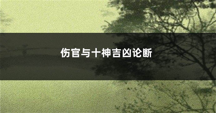 伤官与十神吉凶论断