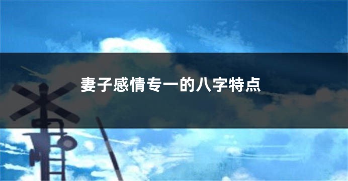 妻子感情专一的八字特点