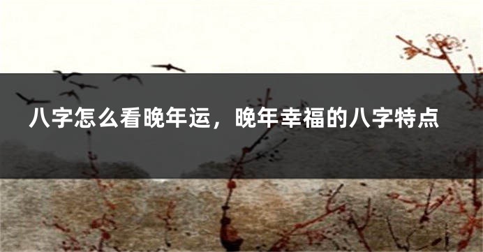 八字怎么看晚年运，晚年幸福的八字特点