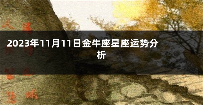 2023年11月11日金牛座星座运势分析