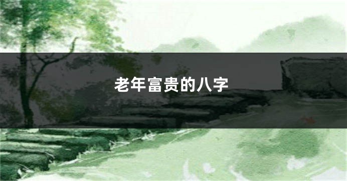 老年富贵的八字