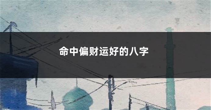 命中偏财运好的八字