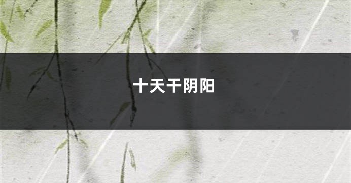 十天干阴阳