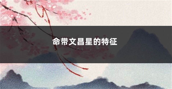 命带文昌星的特征