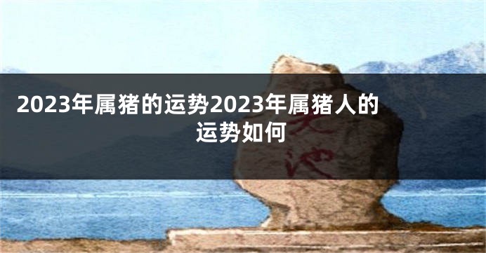 2023年属猪的运势2023年属猪人的运势如何