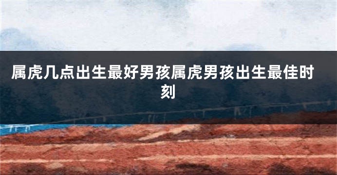属虎几点出生最好男孩属虎男孩出生最佳时刻