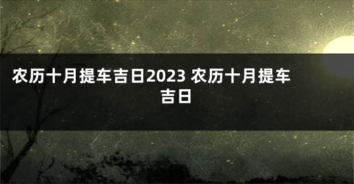 农历十月提车吉日2023 农历十月提车吉日