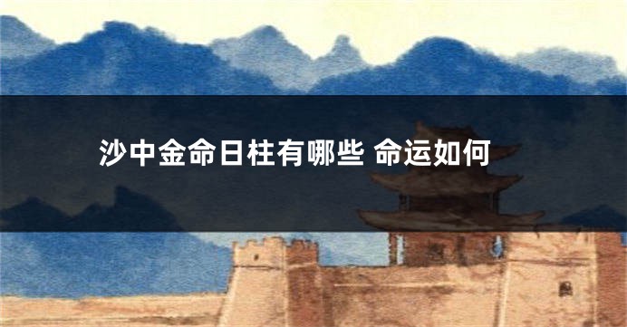 沙中金命日柱有哪些 命运如何