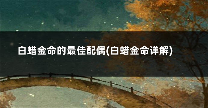 白蜡金命的最佳配偶(白蜡金命详解)