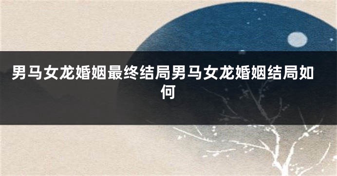 男马女龙婚姻最终结局男马女龙婚姻结局如何