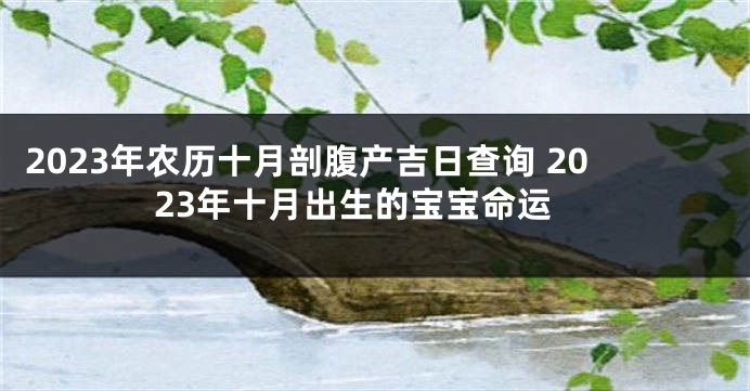 2023年农历十月剖腹产吉日查询 2023年十月出生的宝宝命运