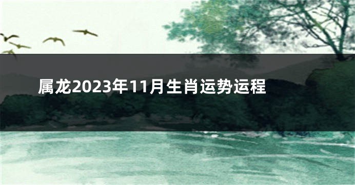 属龙2023年11月生肖运势运程