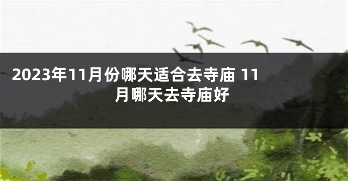 2023年11月份哪天适合去寺庙 11月哪天去寺庙好