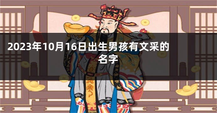2023年10月16日出生男孩有文采的名字