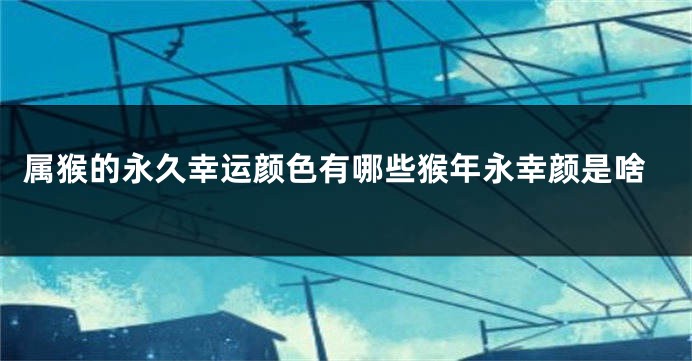属猴的永久幸运颜色有哪些猴年永幸颜是啥