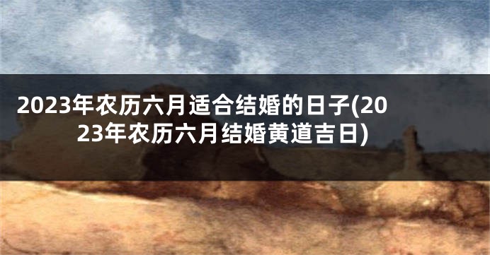 2023年农历六月适合结婚的日子(2023年农历六月结婚黄道吉日)