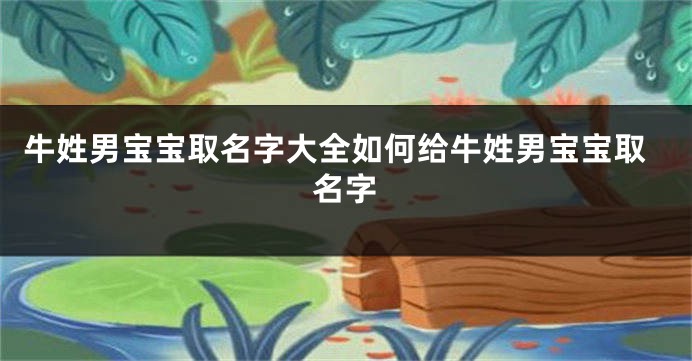 牛姓男宝宝取名字大全如何给牛姓男宝宝取名字