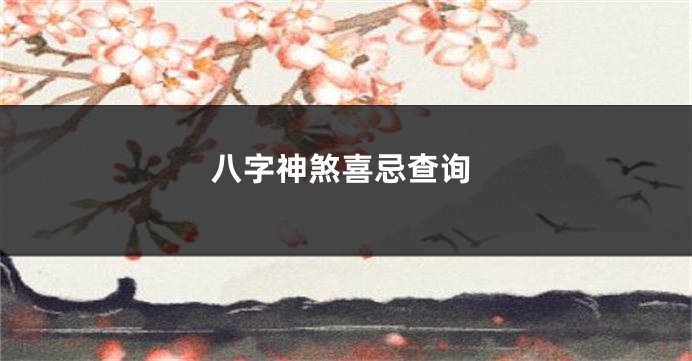 八字神煞喜忌查询