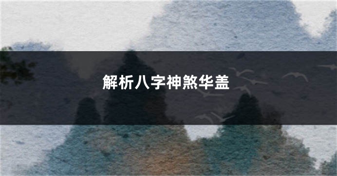解析八字神煞华盖