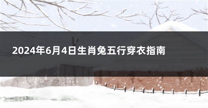 2024年6月4日生肖兔五行穿衣指南