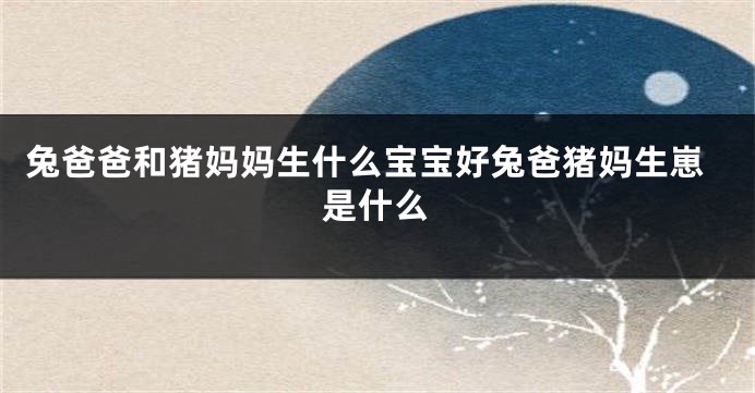 兔爸爸和猪妈妈生什么宝宝好兔爸猪妈生崽是什么