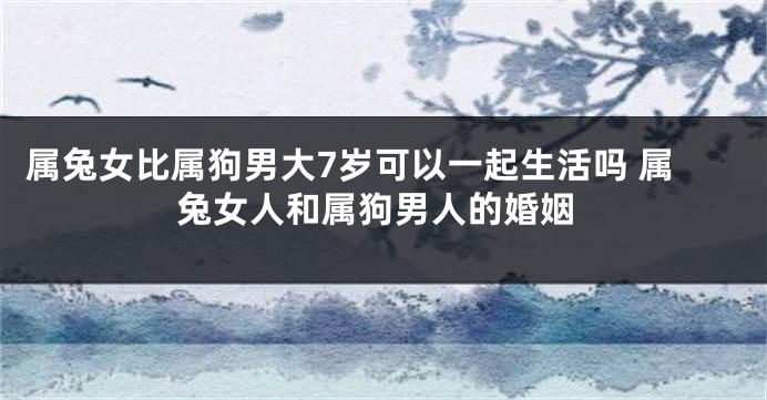 属兔女比属狗男大7岁可以一起生活吗 属兔女人和属狗男人的婚姻