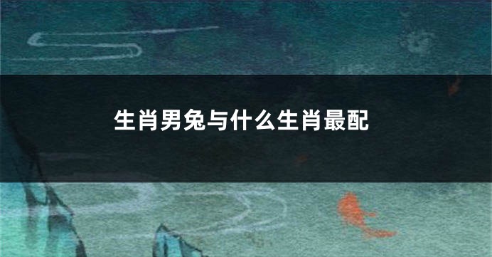 生肖男兔与什么生肖最配