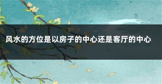 风水的方位是以房子的中心还是客厅的中心
