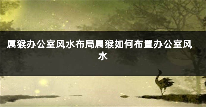 属猴办公室风水布局属猴如何布置办公室风水