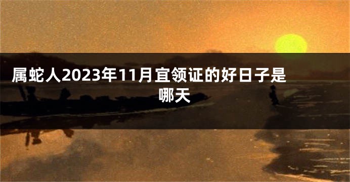 属蛇人2023年11月宜领证的好日子是哪天